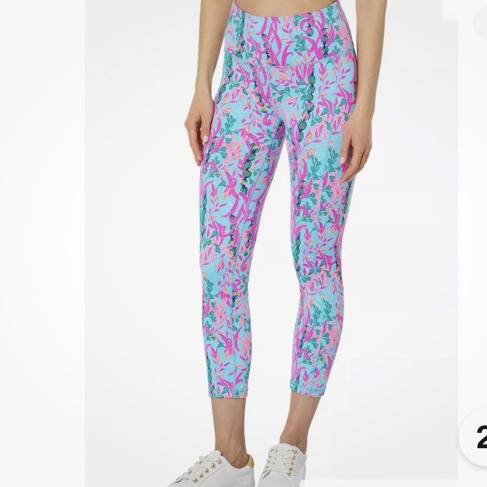 Lilly Pulitzer Luxletic Girls Mini Weekend Leggings. Seaweed Size L‎ (8-10)